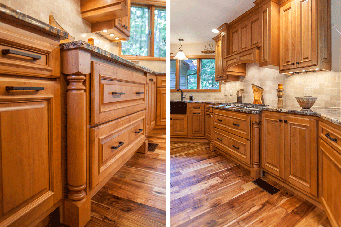 Alder Wood Cabinets Stained Caramel in Mt. Pleasant, Iowa