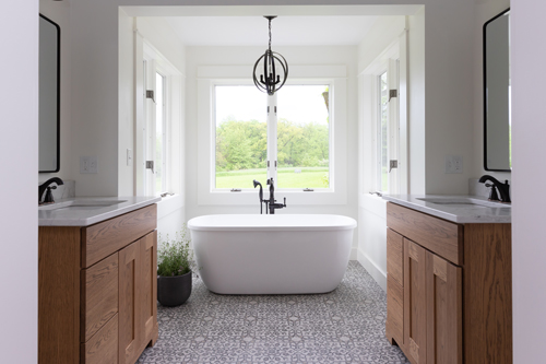 Master Bathroom Staycation Design by JC Huffman Cabinetry