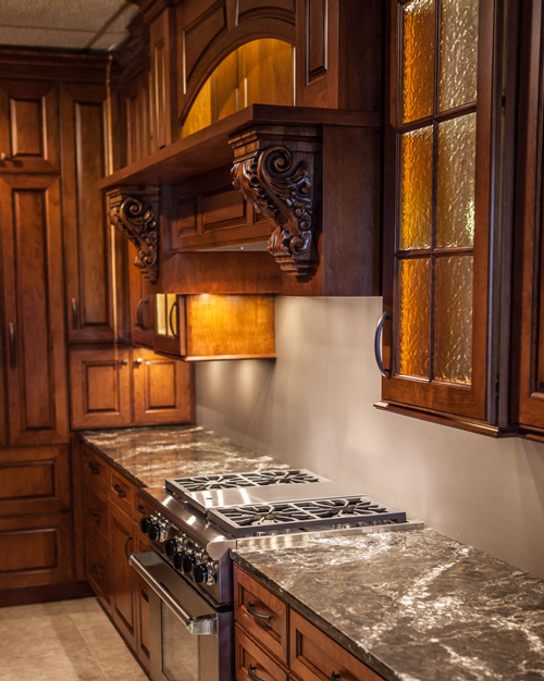 Traditional Cherry Kitchen with Cambria Countertops