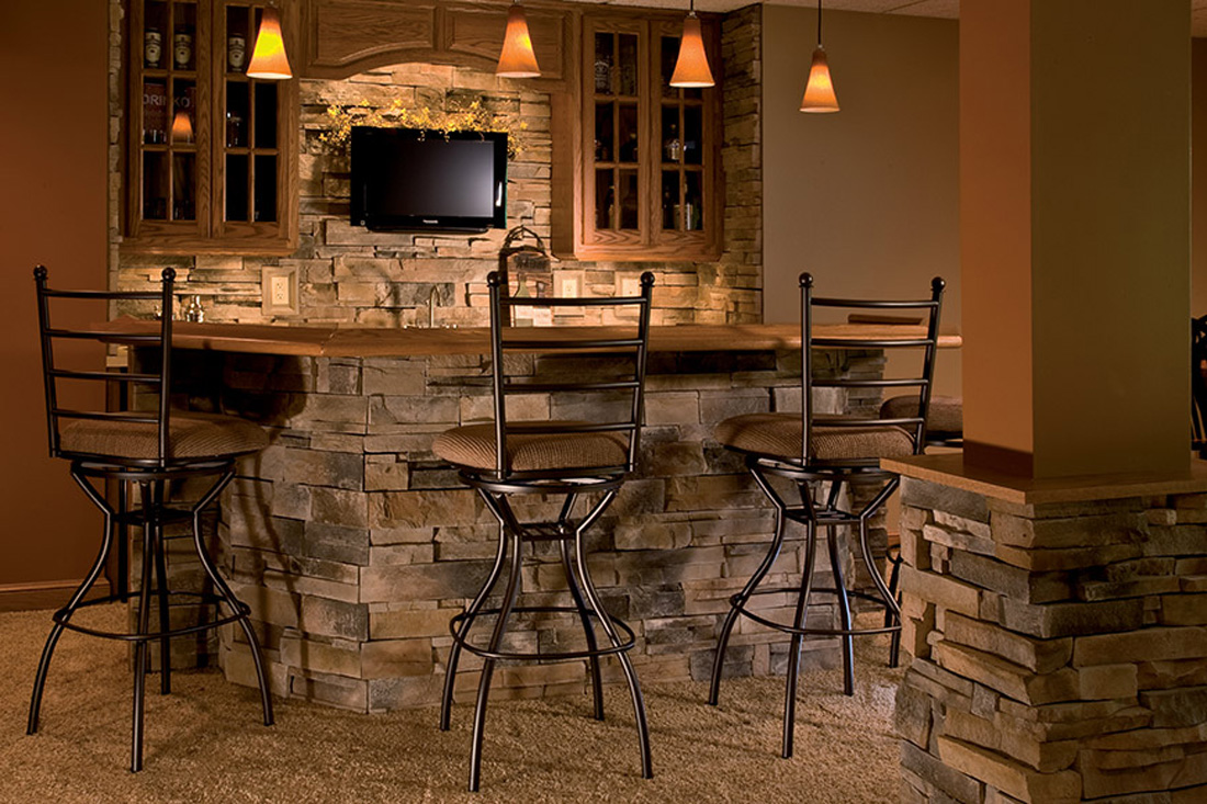 Interior Stone Products for Basement Bar Areas