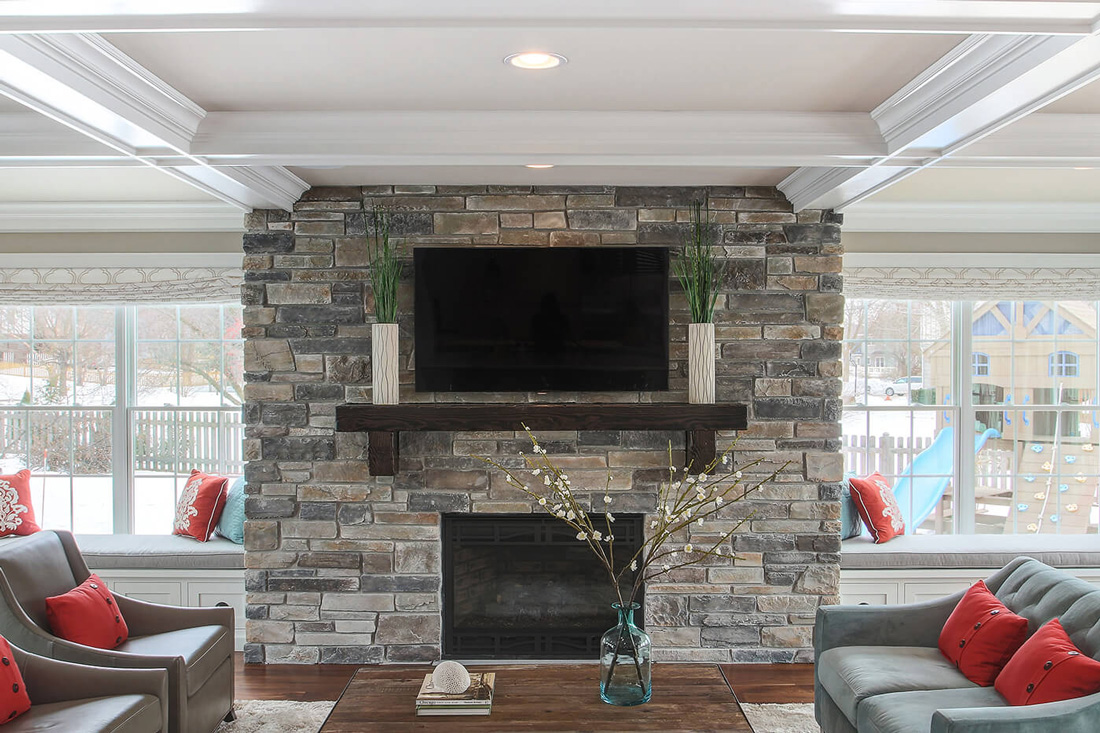 Interior Stone Fireplaces for Family Rooms