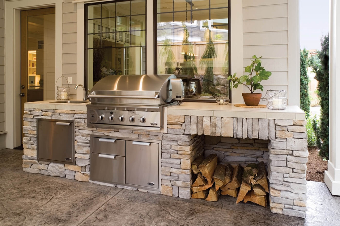 Stone for Outdoor Kitchen by JC Huffman in Fairfield, Iowa