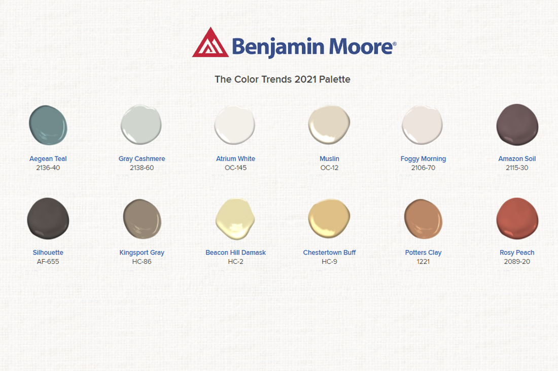 2021 Color Trends Benjamin Moore Paint at JC Huffman