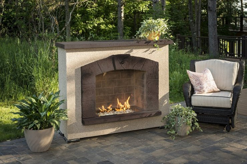 DIY Outdoor Stone Arch Gas Fireplace Kit at JC Huffman in Fairfield, Iowa 
