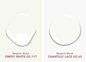 Simply White paint vs Chantilly Lace